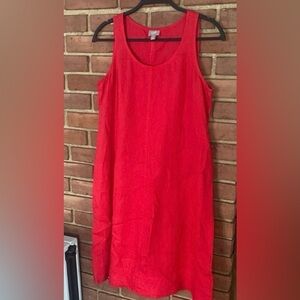JJill red linen dress